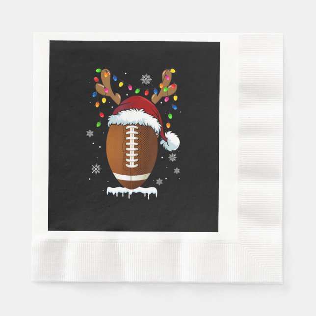 Serviette En Papier Christmas Football Ball Santa Lights Funny Boys Me (Devant)