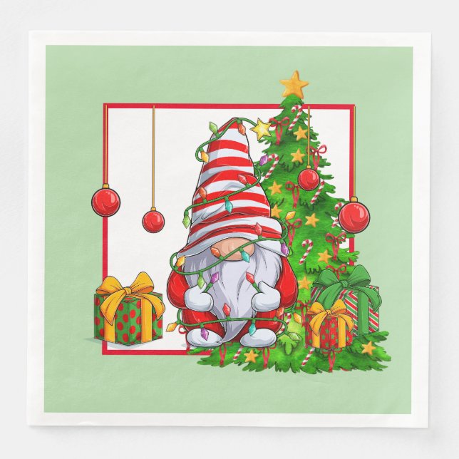 Serviette En Papier Christmas Gnome Paper Napkin (Devant)