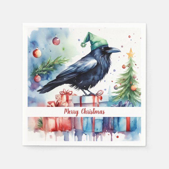 Serviette En Papier Christmas Hat Festive Crow -  Paper  (Devant)