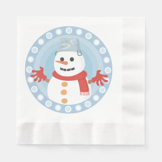 SERVIETTE EN PAPIER CHRISTMAS HIVER SNOWMAN (Devant)