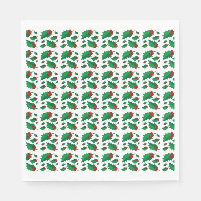 Serviette En Papier Christmas Holly (Devant)