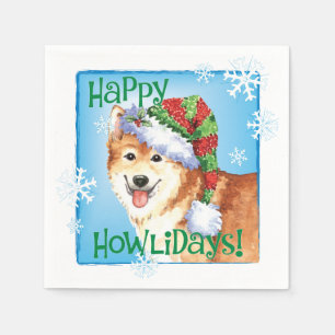 Serviette En Papier Christmas Icelandic Sheepdog