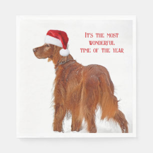 Serviette En Papier Christmas Irish Setter