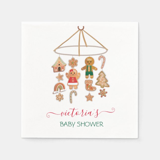 Serviette En Papier Christmas Little Cookie Moblie Baby shower (Devant)