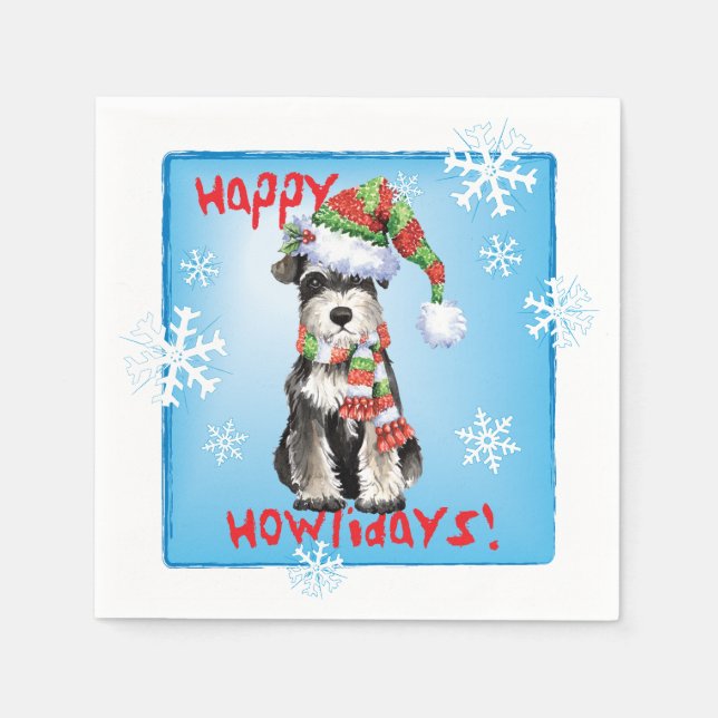 Serviette En Papier Christmas Mini Schnauzer (Devant)