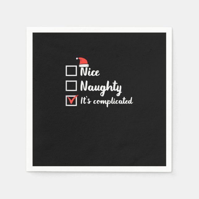 Serviette En Papier Christmas Nice Naughty Its Complicated  (Devant)