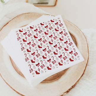 Serviette En Papier Christmas Paper Napkins Holiday Napkins Red Bow