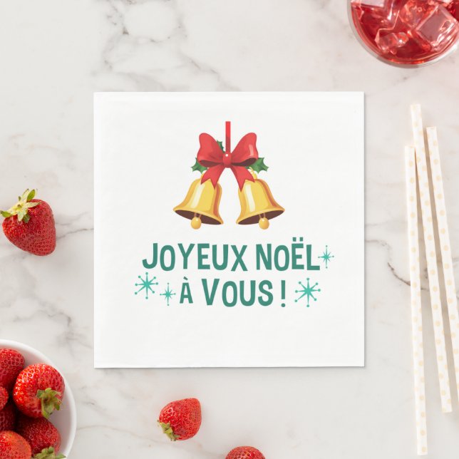 Serviette En Papier Christmas Party Paper Napkins – Festive Holiday (En situation)