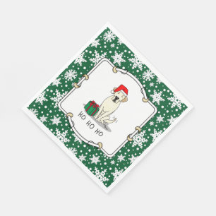 Serviette En Papier Christmas Père Noël Yellow Labrador Retriever Cute