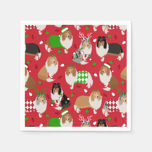 Serviette En Papier Christmas Rough Collie