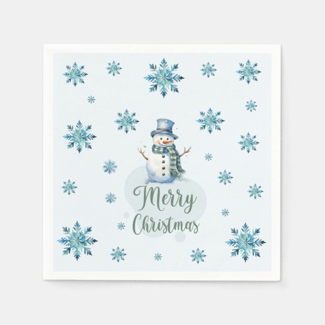 Serviette En Papier Christmas Snowman (Devant)