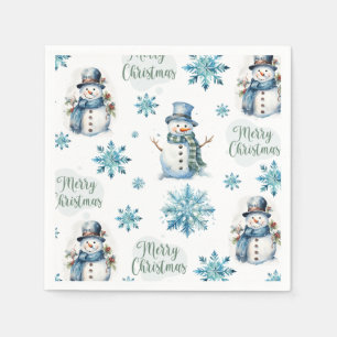 Serviette En Papier Christmas Snowman