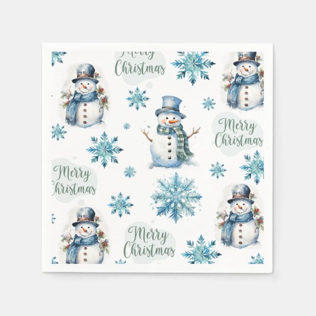 Serviette En Papier Christmas Snowman (Devant)