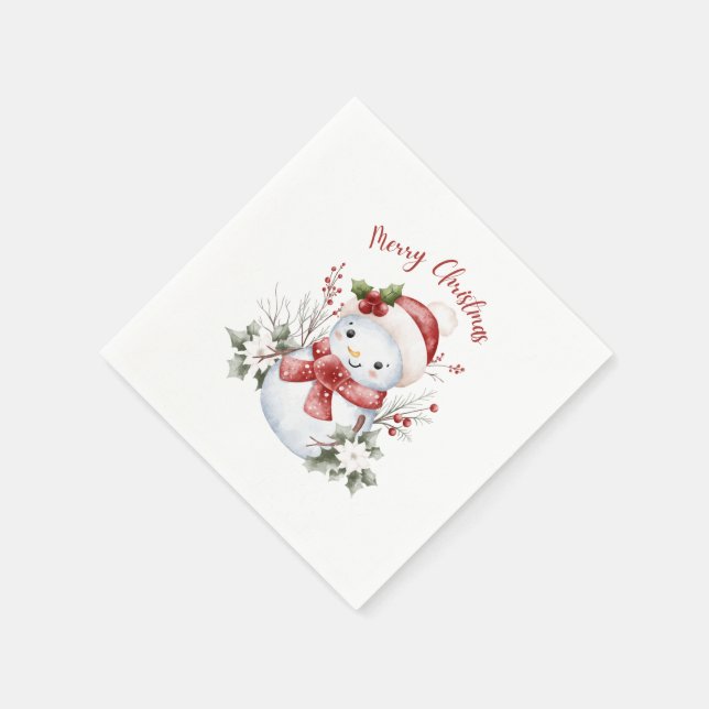Serviette En Papier Christmas Snowman Party Paper Napkin (Coin)