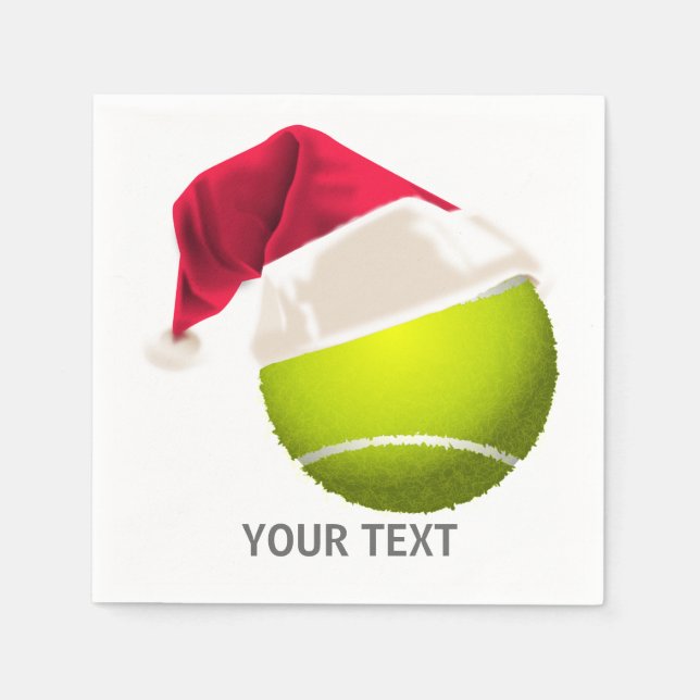 Serviette En Papier Christmas Tennis Ball Santa Hat (Devant)