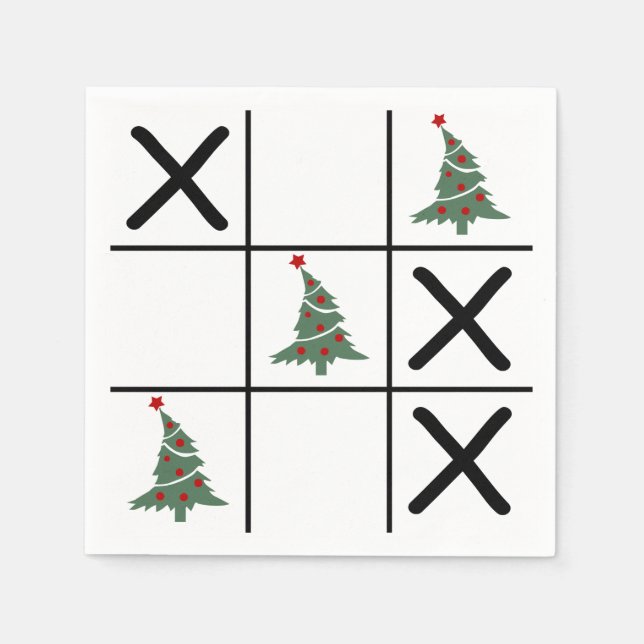 Serviette En Papier Christmas Tic Tac Toe (Devant)