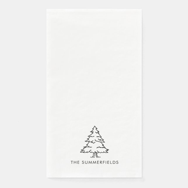 Serviette En Papier Christmas Tree Holiday Family Dinner (Devant)