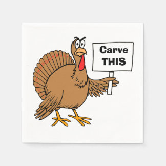Serviette En Papier Christmas Turkey cite une carve humoristique