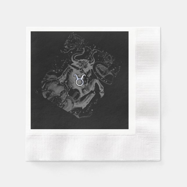 Serviette En Papier Chrome comme Taurus Zodiac Connexion Hevelius Blac (Devant)