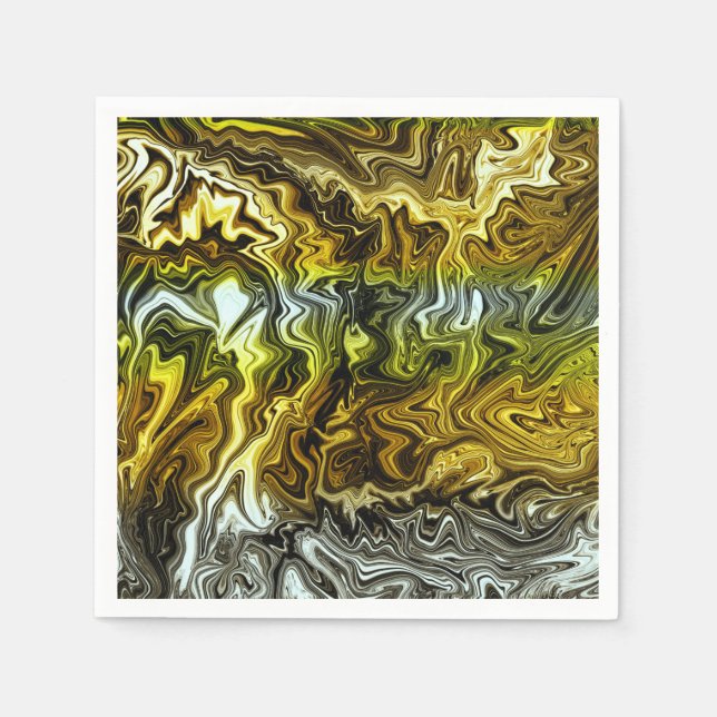 Serviette En Papier Chrome Liquide Metallic Gold Cool Party (Devant)