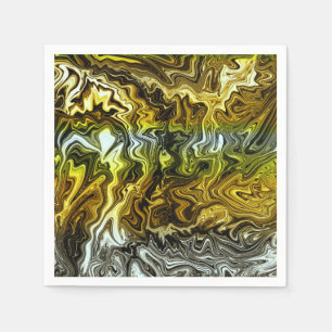 Serviette En Papier Chrome Liquide Métallisé Or Argent Fête Cool