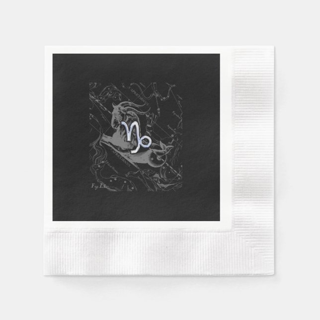 Serviette En Papier Chrome Style Capricorn Zodiac Connexion Hevelius (Devant)