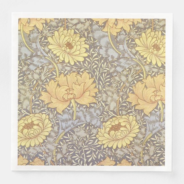 Serviette En Papier Chrysanthème Fleurs de Maman William Morris (Devant)
