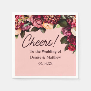 Serviette En Papier Chrysanthème romantique sur Gossamer Pink