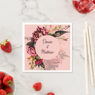 Serviette En Papier Chrysanthème romantique sur Gossamer Pink