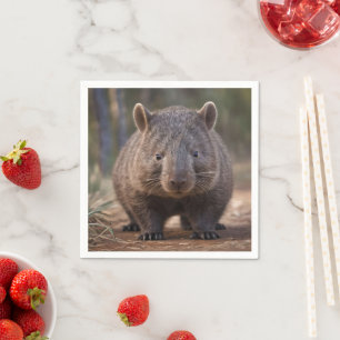 Serviette En Papier "Chubby Charm : L'adorable Wombat Australien"