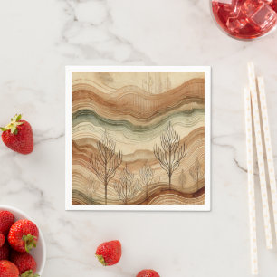 Serviette En Papier Chute Aquarelle Bois Grain Découpage Naples