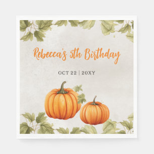 Serviette En Papier Chute Burnt Orange Citrouille Patch Anniversaire