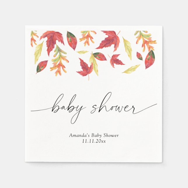 Serviette En Papier Chute du Baby shower feuille (Devant)