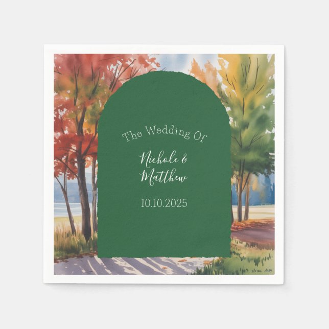 Serviette En Papier Chute du Mariage Feuille (Devant)