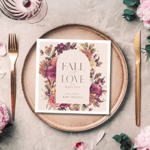 Serviette En Papier Chute en amour Automne Wreath Arch Baby shower ros
