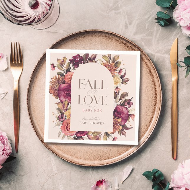 Serviette En Papier Chute en amour Automne Wreath Arch Baby shower ros (Créateur téléchargé)