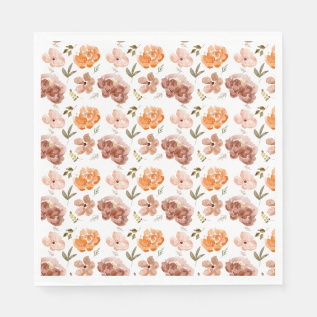 Serviette En Papier Chute Floral Napkins Automne Harvest Naples (Devant)