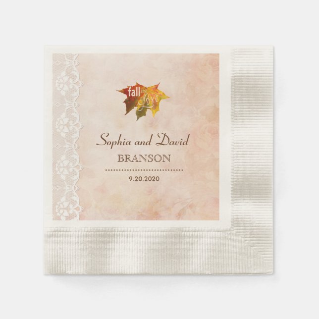 Serviette En Papier Chute romantique en amour Mariage (Devant)