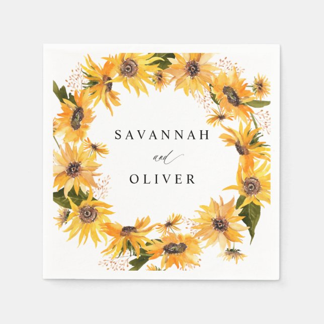 Serviette En Papier Chute Sunflower Nom Floral Napkins (Devant)
