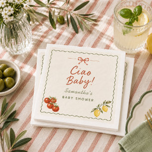 Serviette En Papier Ciao Baby Marché italien Baby Shower
