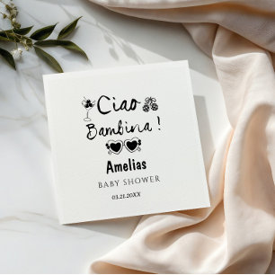 Serviette En Papier Ciao bambina thème dessiné à la main pour baby sho