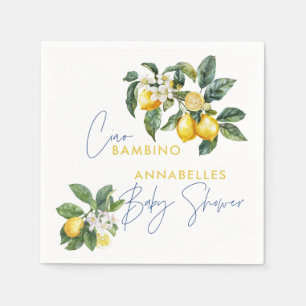 Serviette En Papier Ciao Bambino baby shower grec au citron