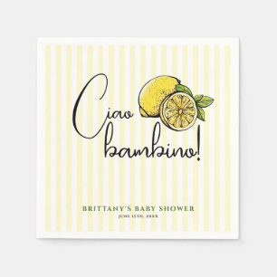 Serviette En Papier Ciao Bambino Lemon Baby shower d'été italien