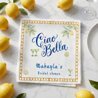 Serviette En Papier Ciao Bella citron italien Amalfi Enterrement de vi