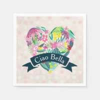 Ciao Bella Cute Coeur Floral avec Fleurs Tropicale