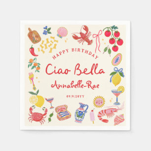 Serviette En Papier Ciao Bella Papier Italien Anniversaire Nom Personn