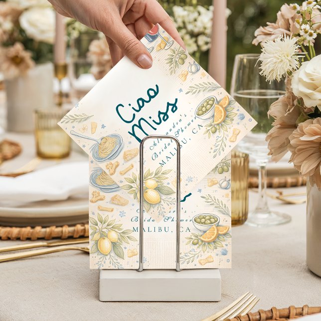 Serviette En Papier Ciao Miss Italian Réception de Mariage (Créateur téléchargé)