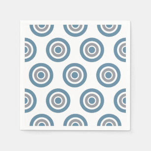 Serviette En Papier Cible Motif Bleu Gris Blanc Cocktail Napkins