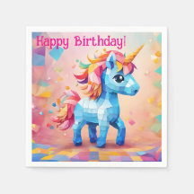 Cicorne colorée Pinata Papier d'anniversaire servi