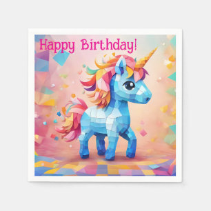 Serviette En Papier Cicorne colorée Pinata Papier d'anniversaire servi